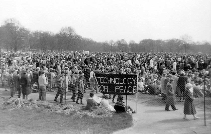 Aldermaston March conclusion: London Hyde Park, 1962.  Photo: Pete Grafton